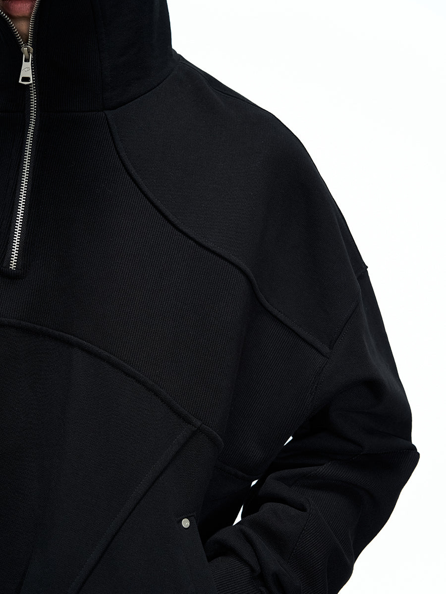 Threaded Half Zip-up Hoodie