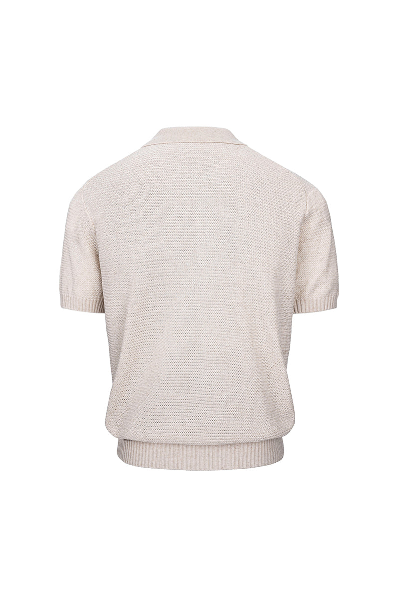 CATSSTAC Short-Sleeve Linen-Lysel Knit Top