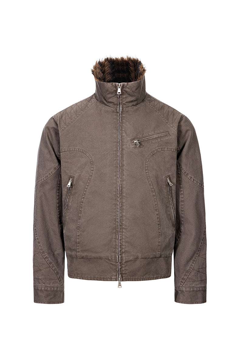 CATSSTAC Washed Thick Hooded Canvas Jacket