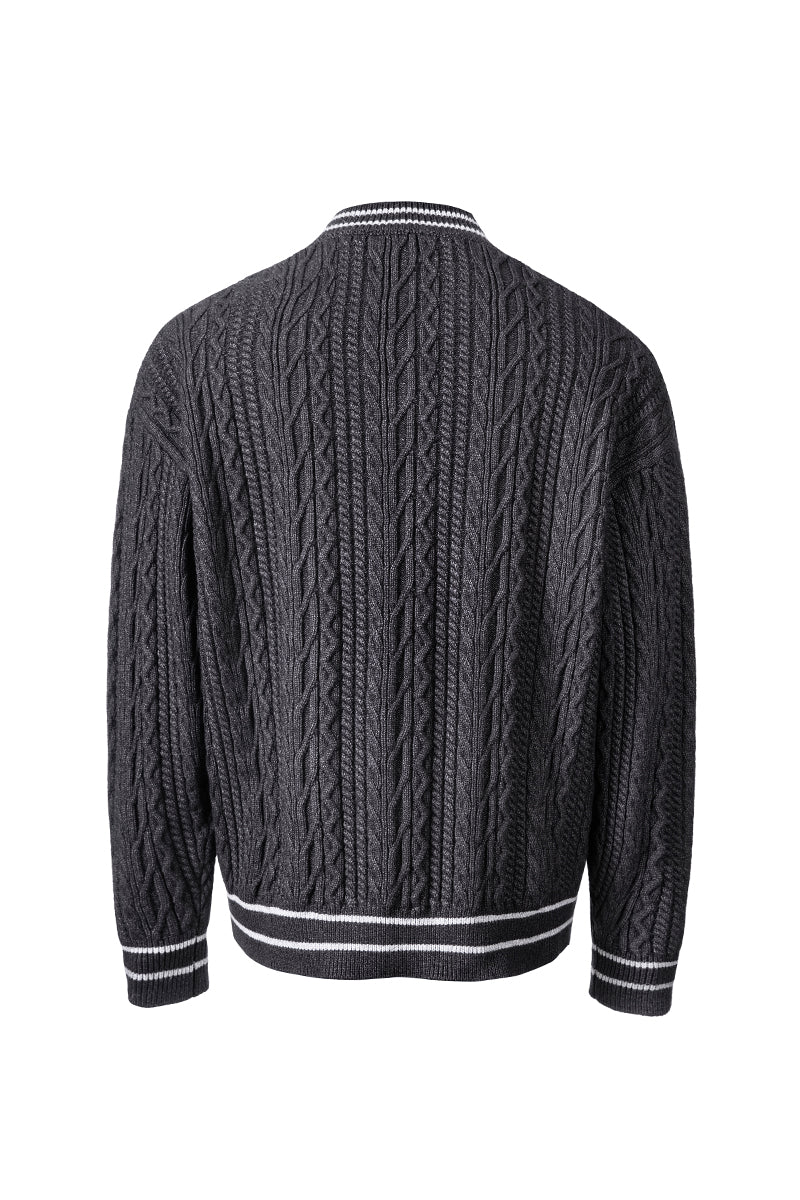 CATSSTAC Heavyweight color-block jacquard V-neck sweater