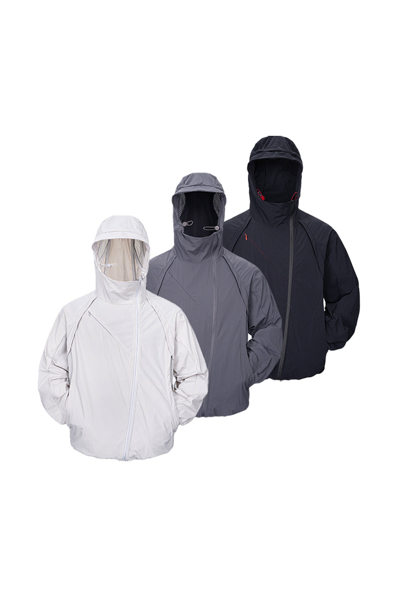 CATSSTAC Cool-to-the-touch, UV-protective shirt with diagonal zippers