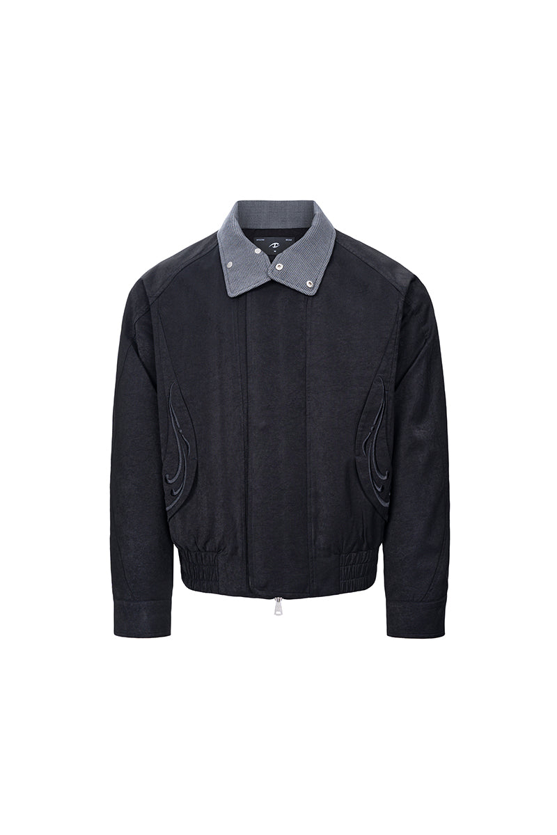 CATSSTAC Houndstooth faux two-piece embroidered jacket