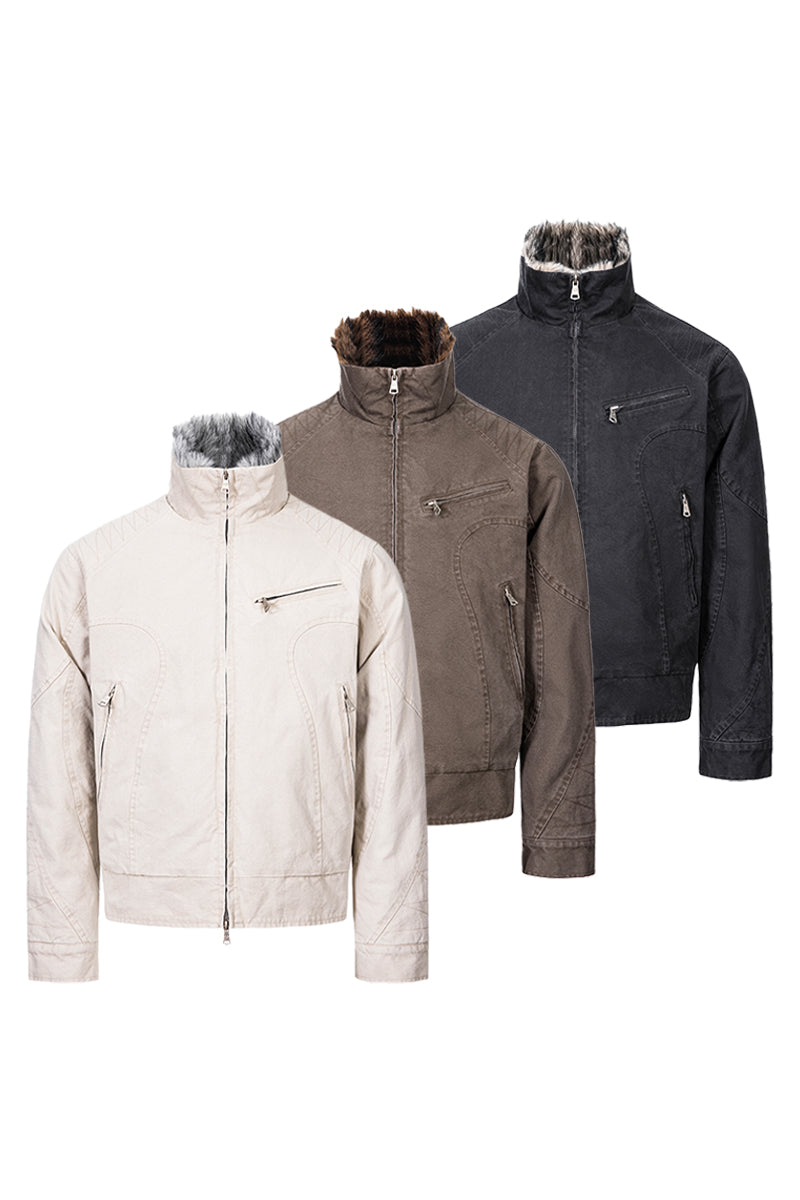 CATSSTAC Washed Thick Hooded Canvas Jacket