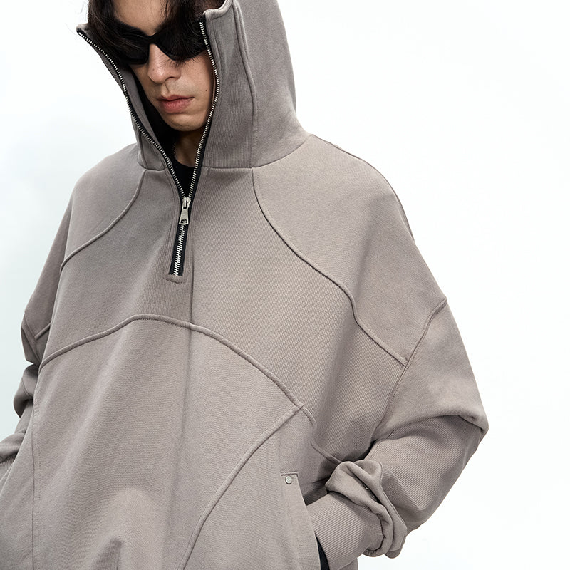 Threaded Half Zip-up Hoodie