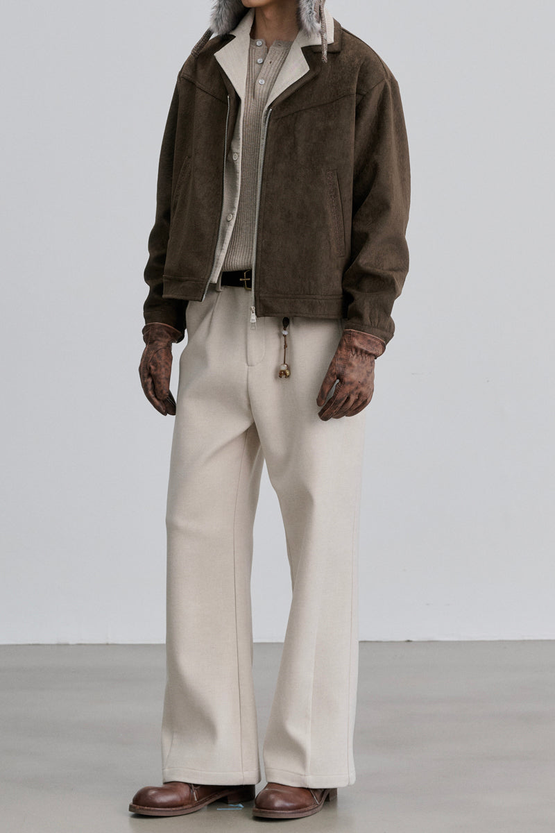 CATSSTAC Traveler Wool-Blend Tailored Wide-Leg Trousers