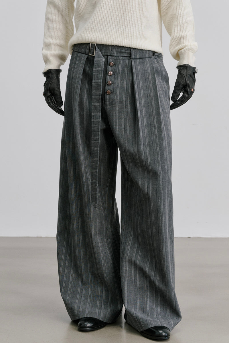 CATSSTAC CATSSTAC Dzi Dark-Stripe Wide-Leg Trousers