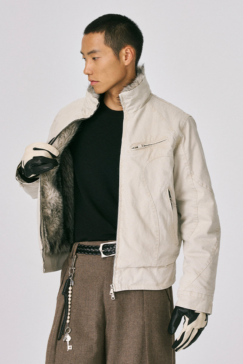 CATSSTAC Washed Thick Hooded Canvas Jacket