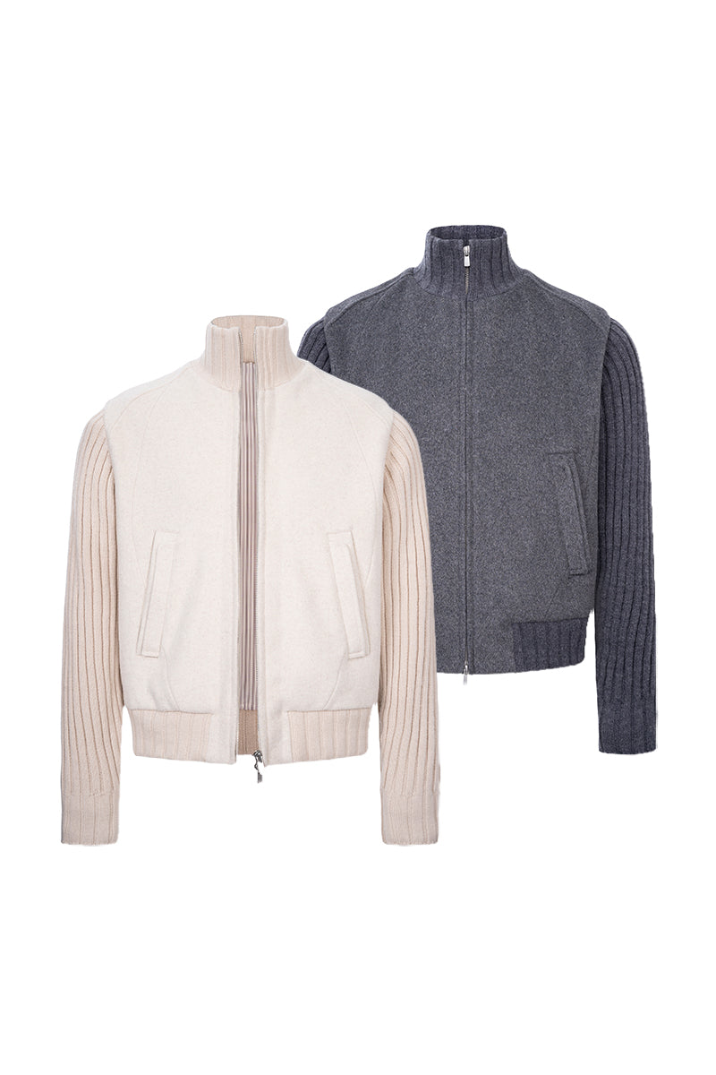 CATSSTAC Twilight Cloud 50% Wool-Blend Knit-Sleeve Jacket