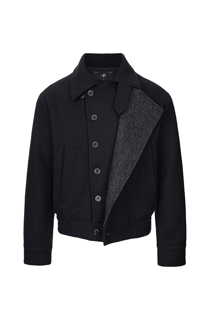 CATSSTAC Inkfold Double-Placket 40% Wool-Blend Cropped Jacket