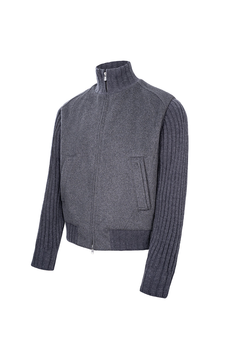 CATSSTAC Twilight Cloud 50% Wool-Blend Knit-Sleeve Jacket