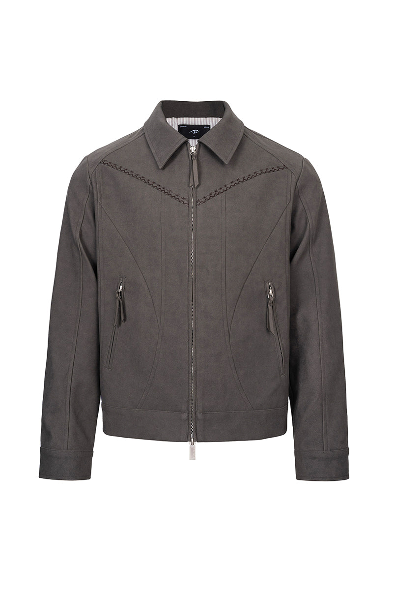 CATSSTAC Suede Embroidered Harrington Jacket