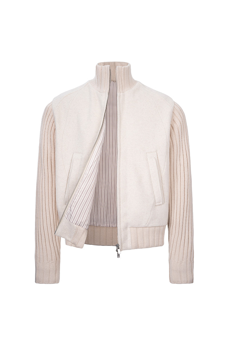 CATSSTAC Twilight Cloud 50% Wool-Blend Knit-Sleeve Jacket