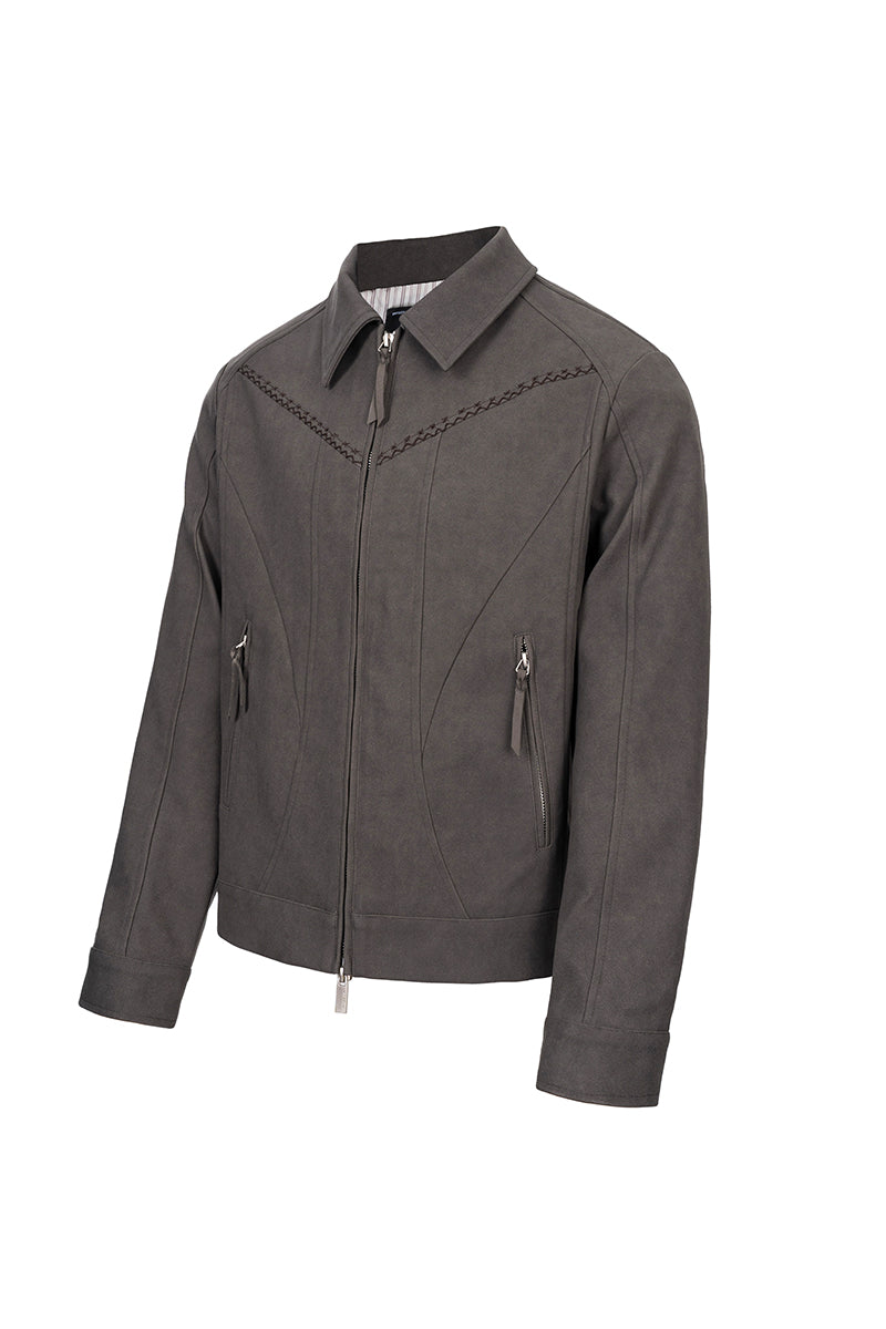 CATSSTAC Suede Embroidered Harrington Jacket