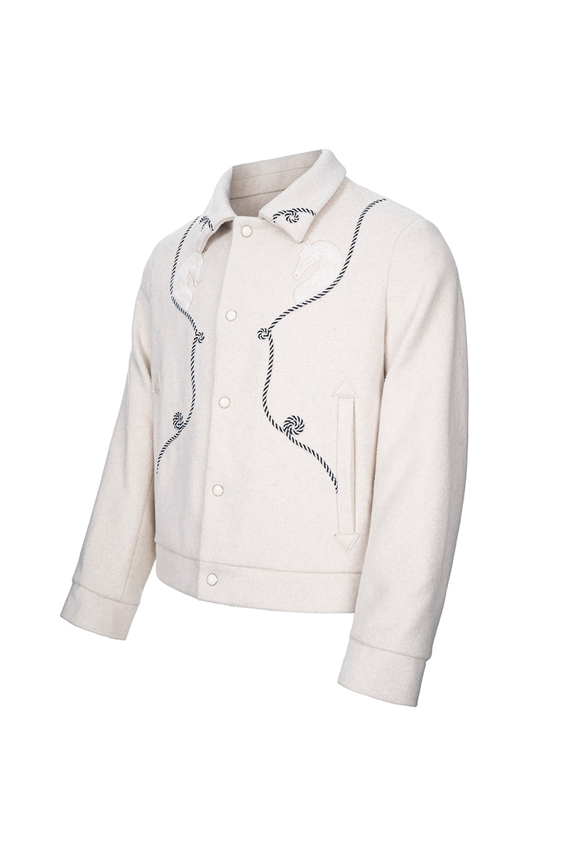 CATSSTAC Specter Raw Denim Aviator-Buckle Harrington