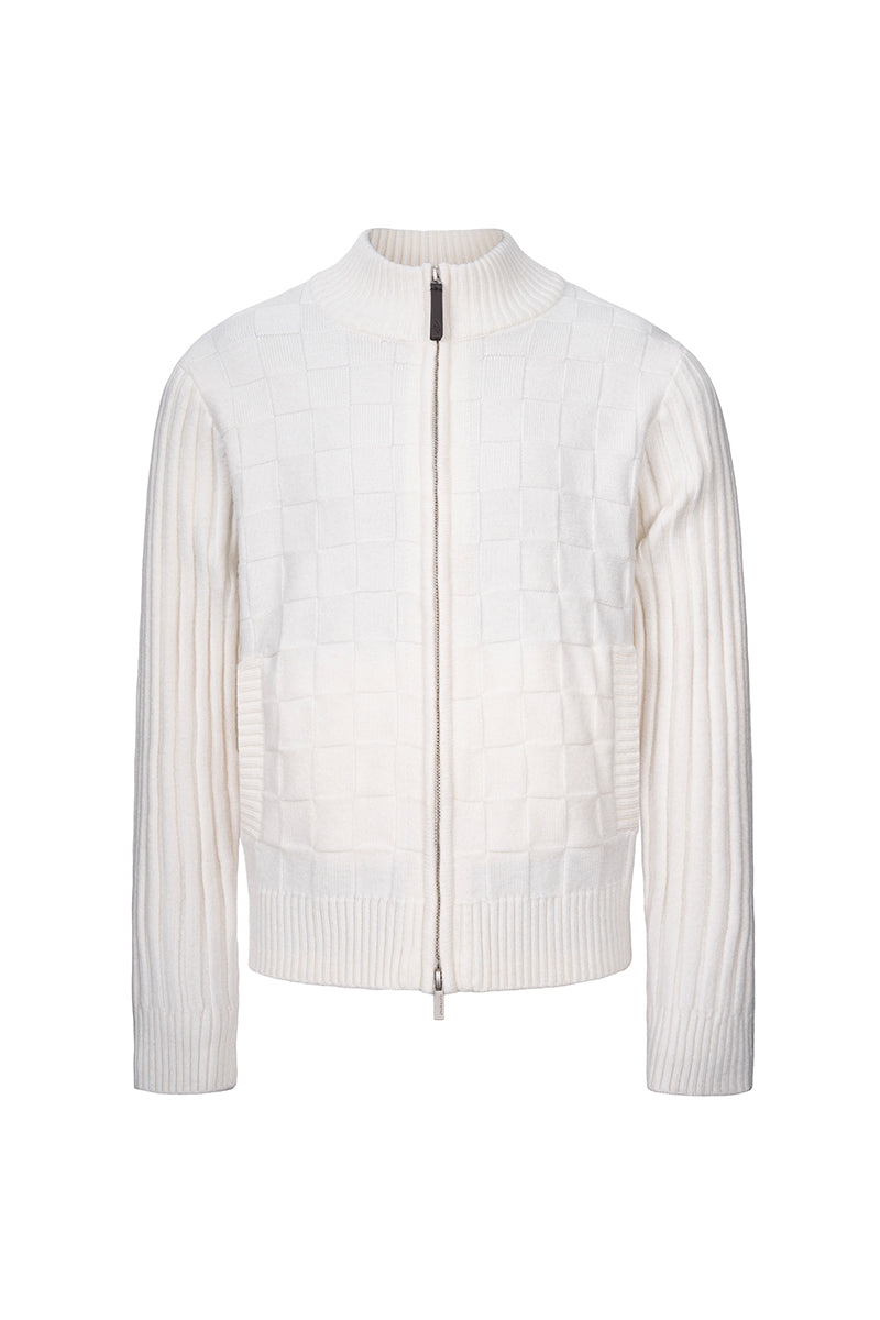 CATSSTAC Checkered wool-blend cardigan