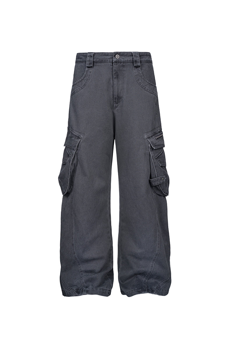 CATSSTAC Curved-seam cargo pants with side pockets