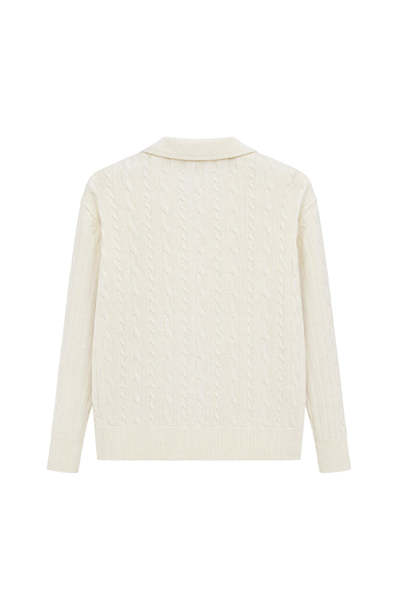 CATSSTAC Mercerized wool cable-knit cardigan