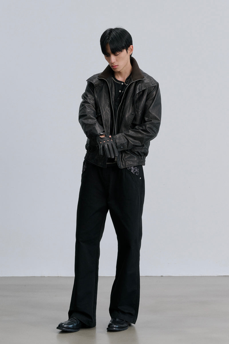 CATSSTAC Peregrine Faux-Layered PU Leather Jacket