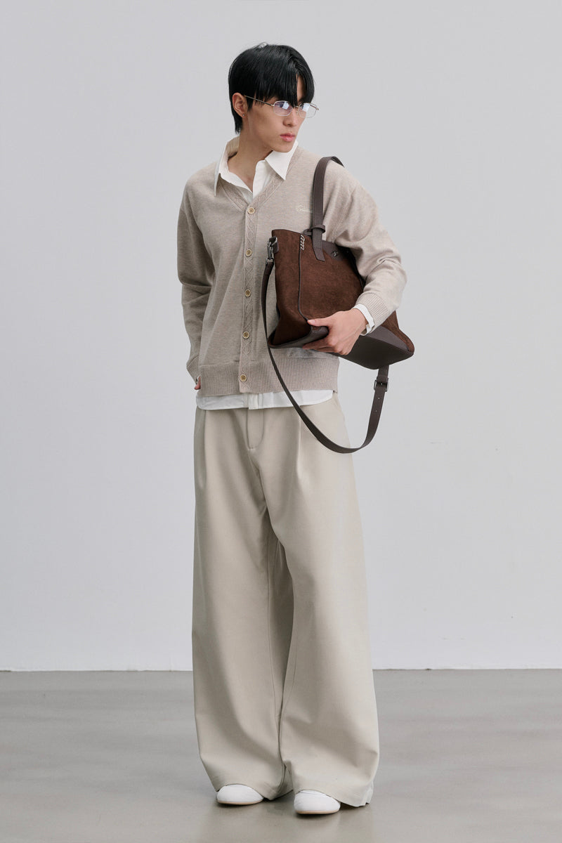 CATSSTAC Mock-layered cardigan sweater