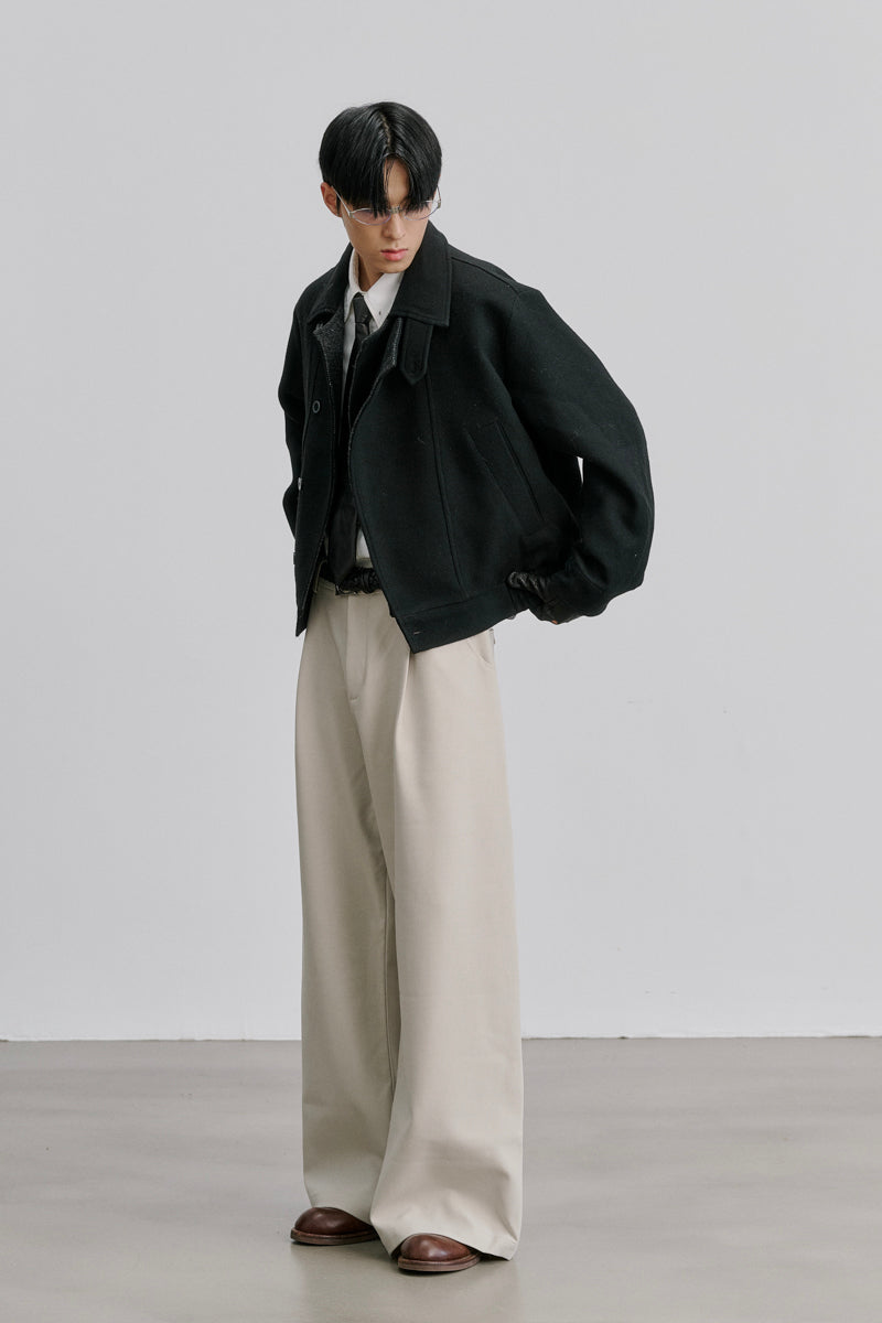 CATSSTAC Inkfold Double-Placket 40% Wool-Blend Cropped Jacket