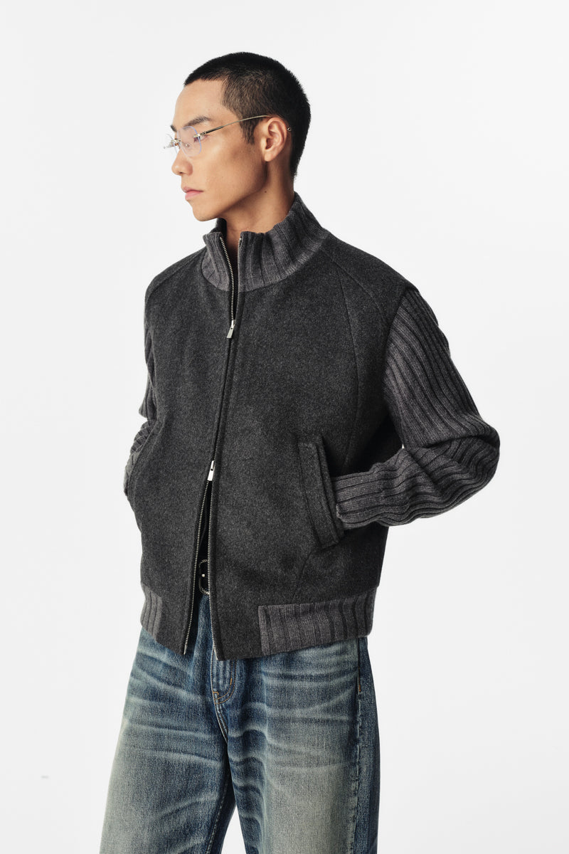 CATSSTAC Twilight Cloud 50% Wool-Blend Knit-Sleeve Jacket