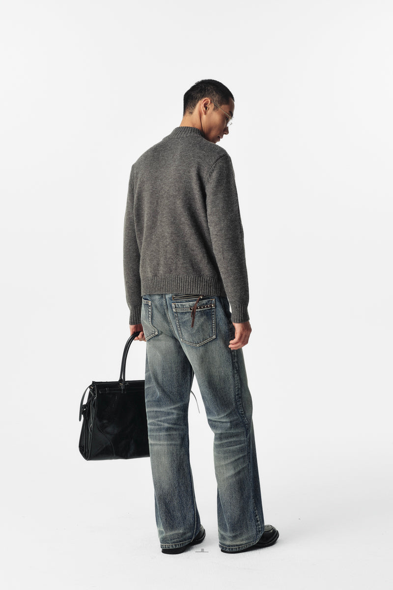 CATSSTAC Napoleon 3D Wool-Blend Zip Cardigan