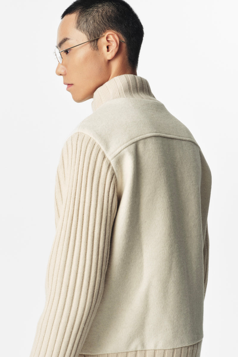 CATSSTAC Twilight Cloud 50% Wool-Blend Knit-Sleeve Jacket