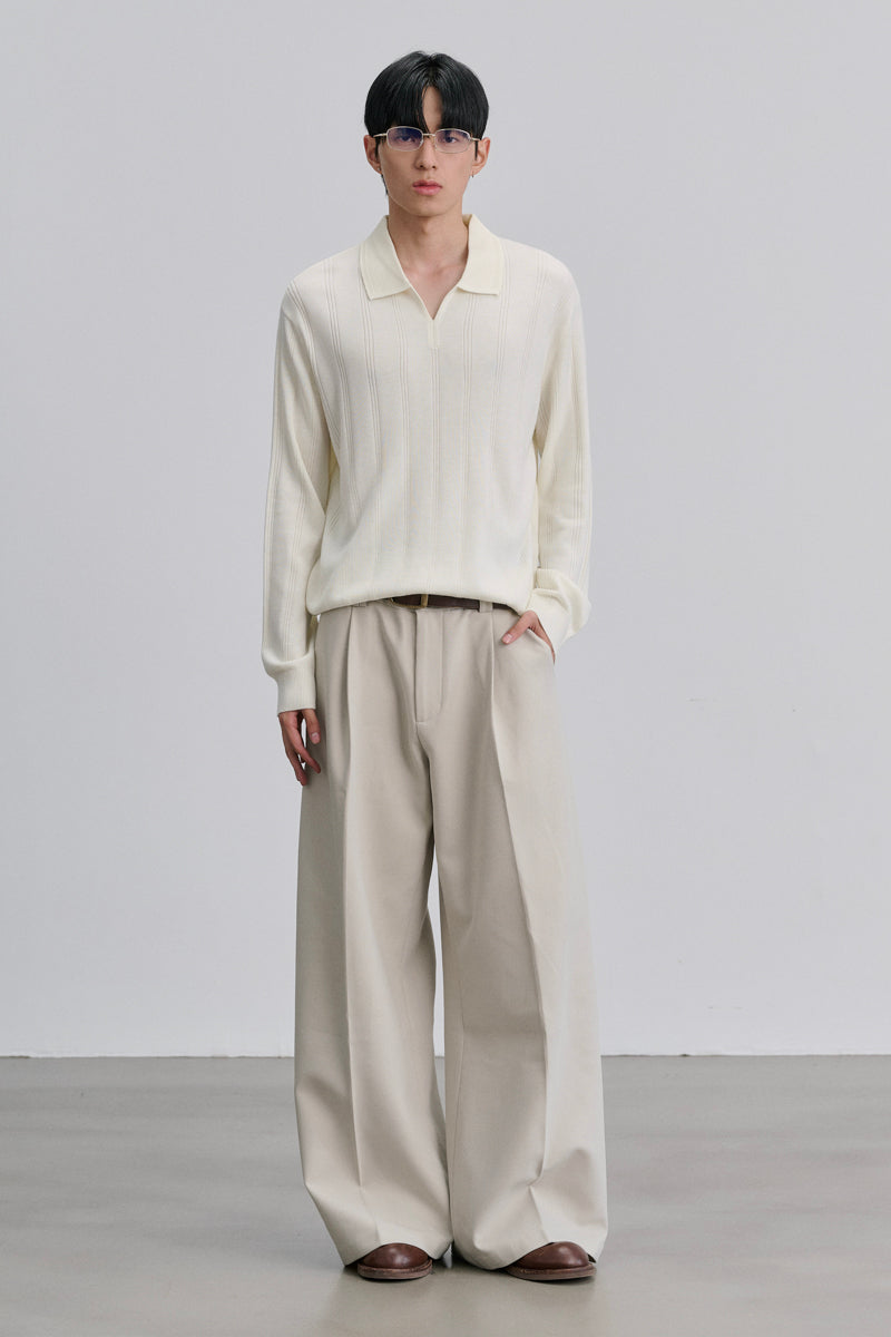 CATSSTAC Seagull-collar long-sleeve top in a silk-wool blend