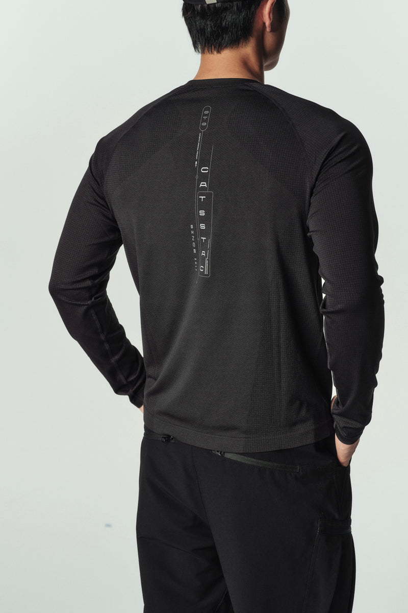 CATSSTAC Seamless Printed Long-Sleeve Sports Top