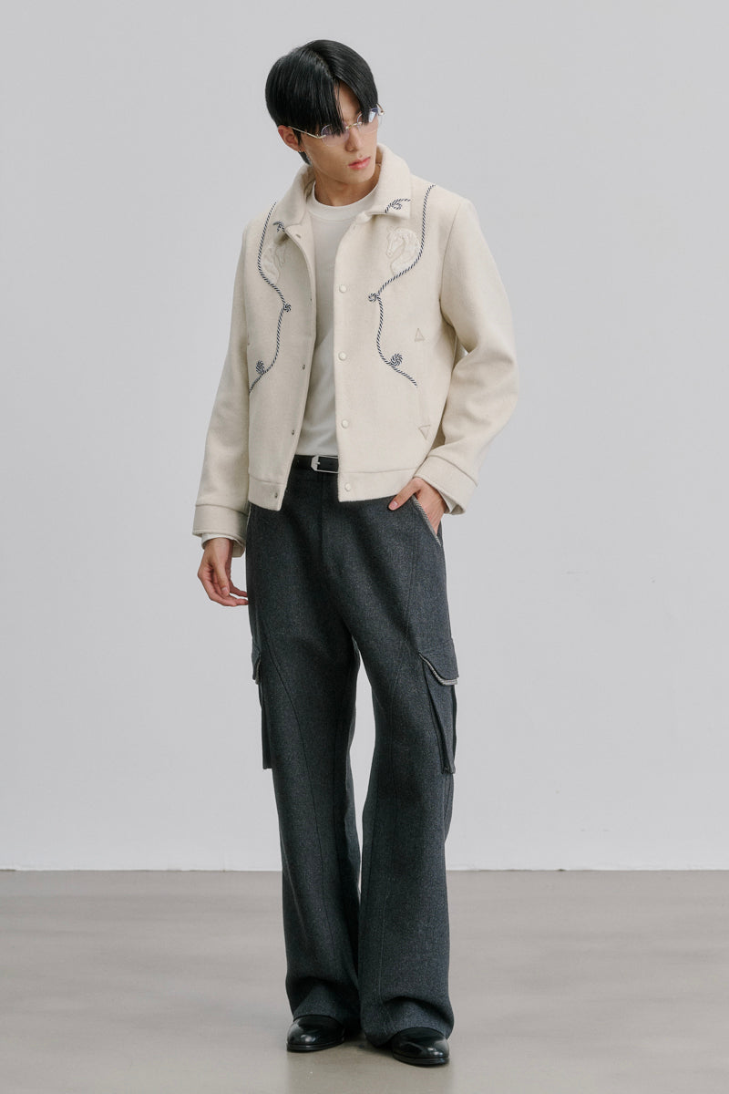 CATSSTAC Inkwhisper Wool-Blend Colorblock Utility Pants
