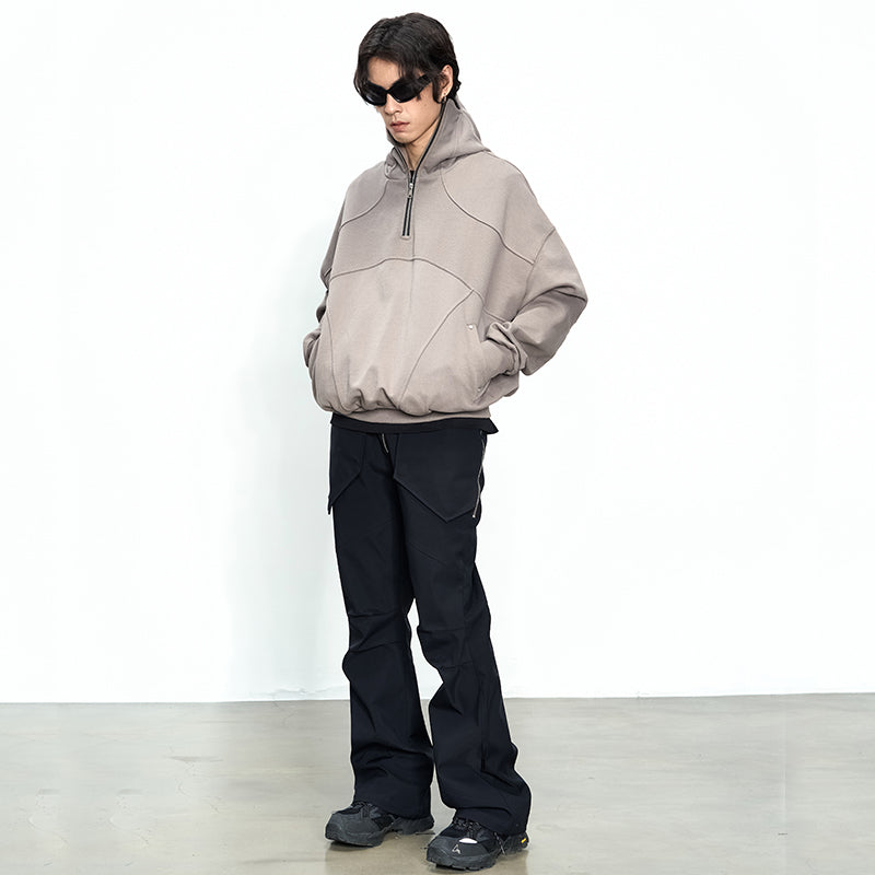 Threaded Half Zip-up Hoodie