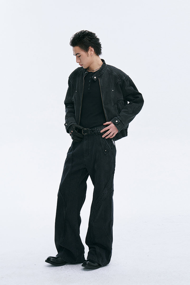 Obsidian Fragmented Denim Jacket