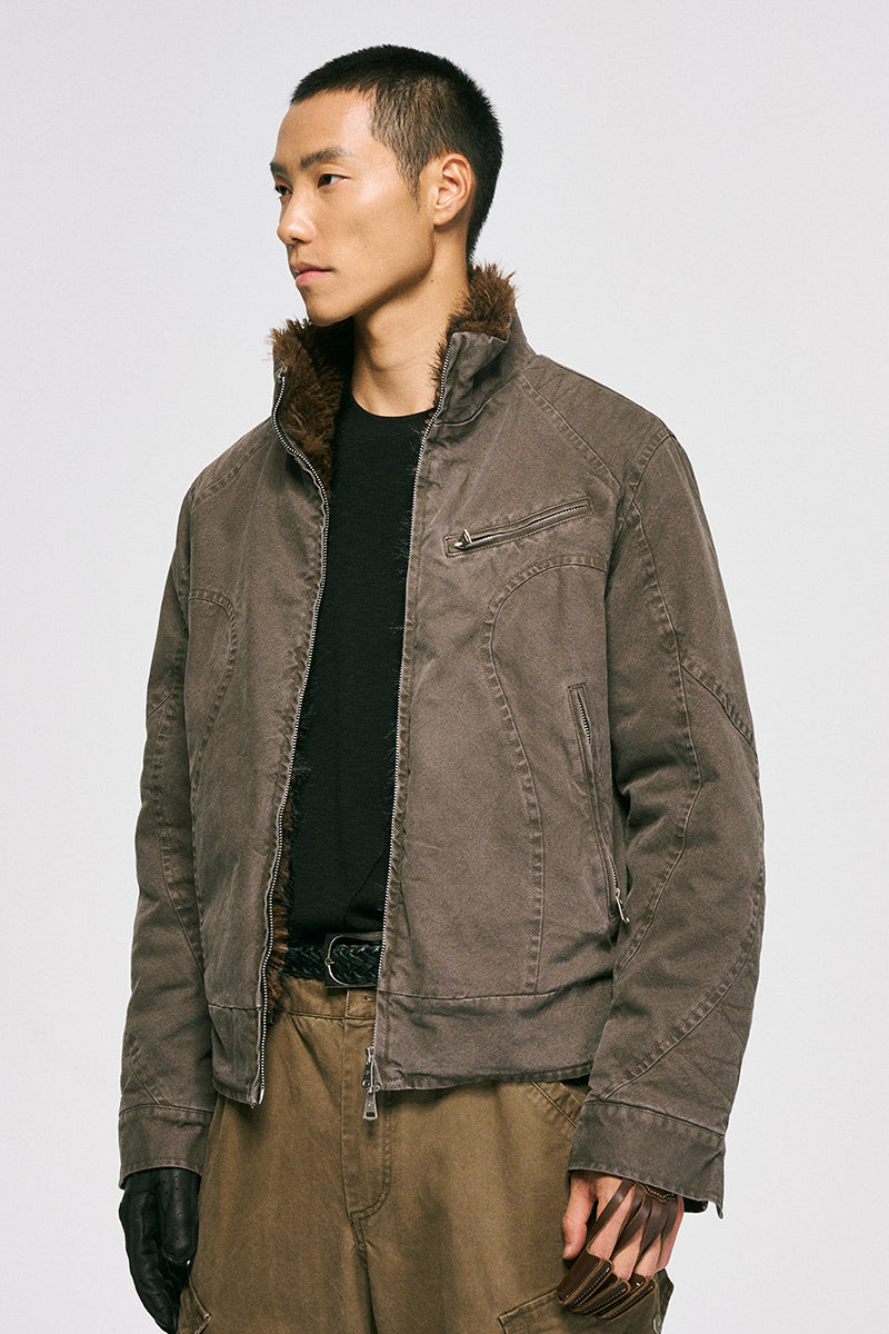 CATSSTAC Washed Thick Hooded Canvas Jacket