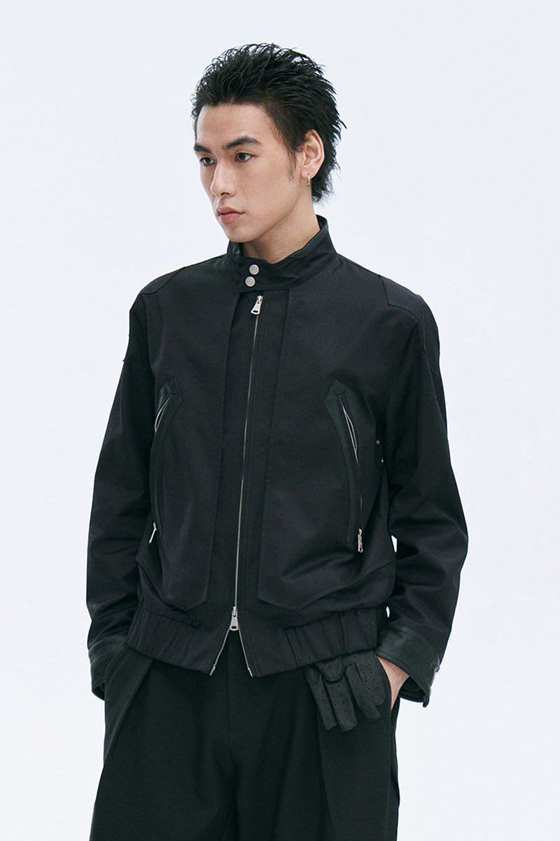 Saints Shearling Paneled Harrington Jacket