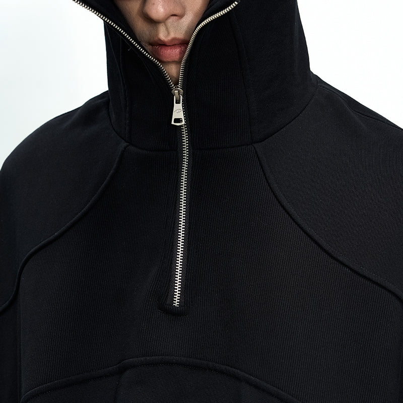 Threaded Half Zip-up Hoodie