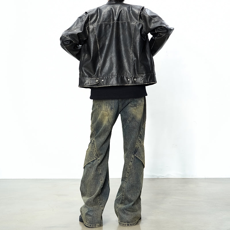 Distressed Agile Wide Leg Jeans