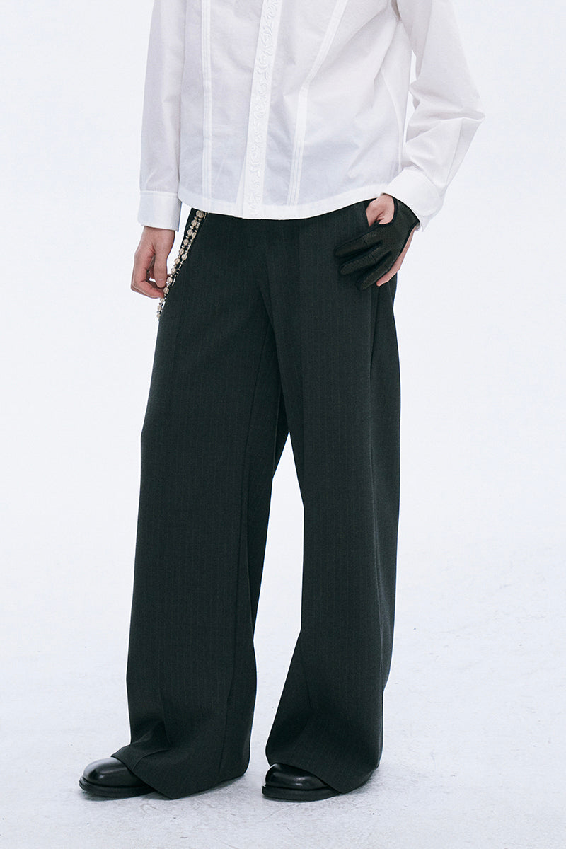 CATSSTAC A-line striped trousers