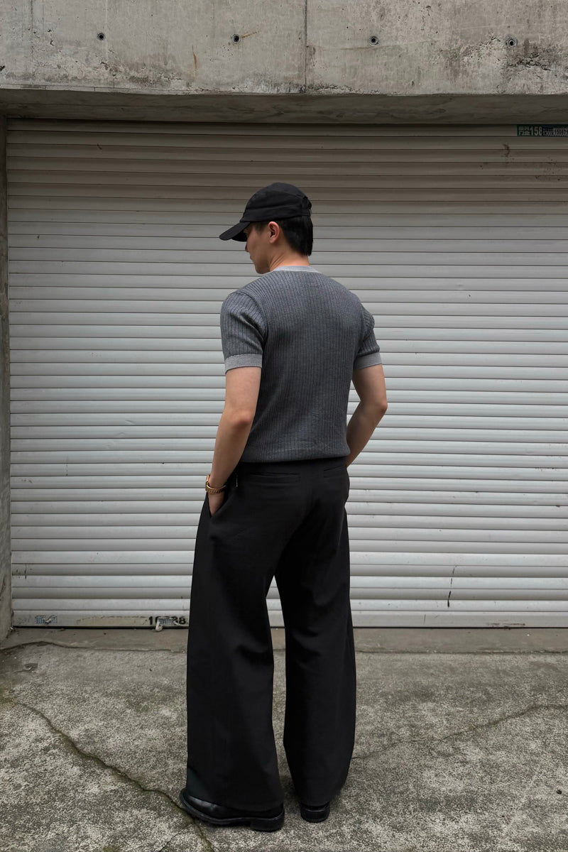 CATSSTAC Short-sleeve wool-acrylic blend shirt