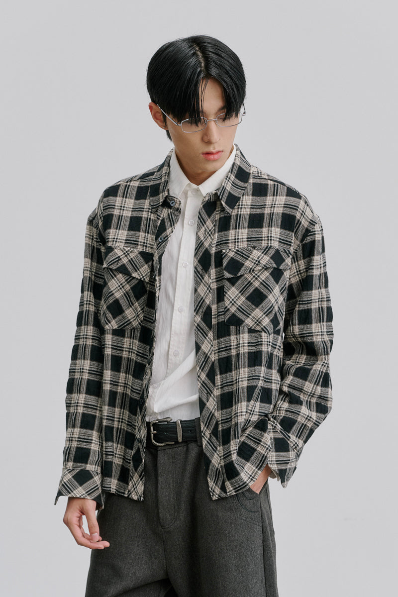 CATSSTAC Woven Checkered Cotton Shirt