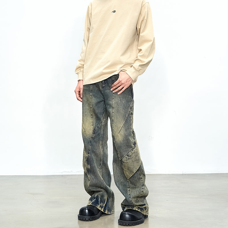 Distressed Agile Wide Leg Jeans