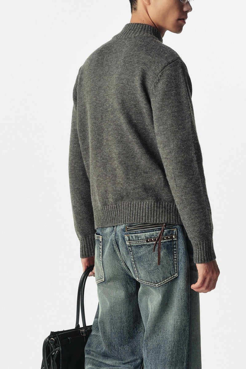 CATSSTAC Napoleon 3D Wool-Blend Zip Cardigan