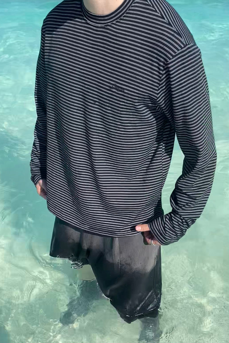 CATSSTAC Silk-cotton-wool striped base layer top