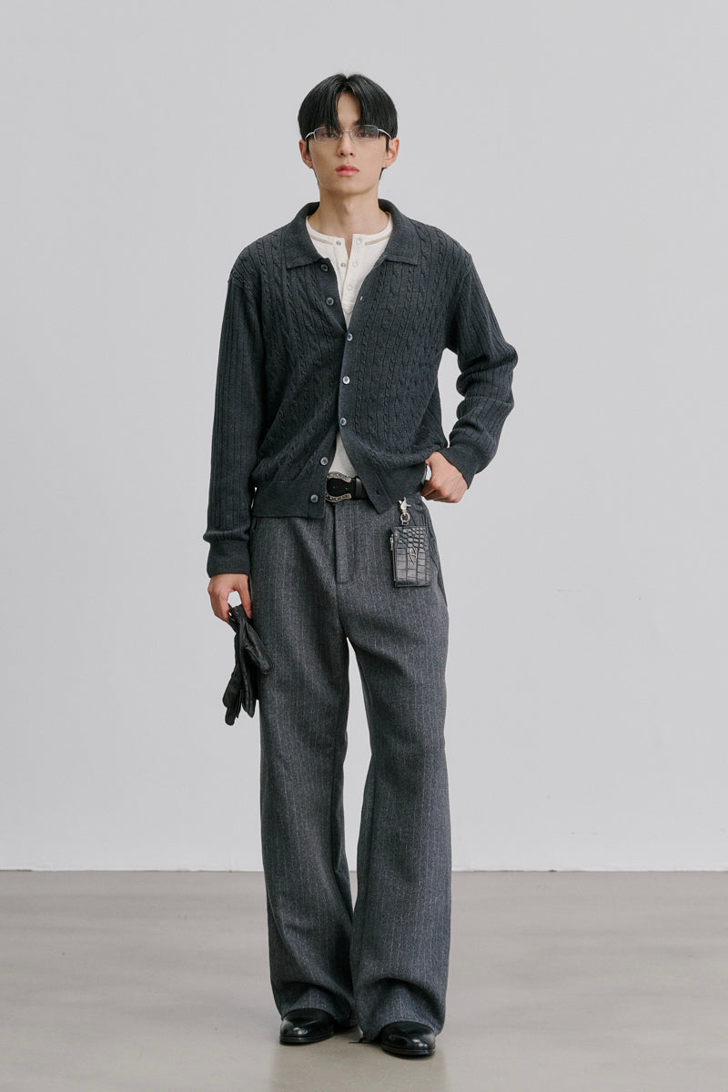 CATSSTAC Mercerized wool cable-knit cardigan