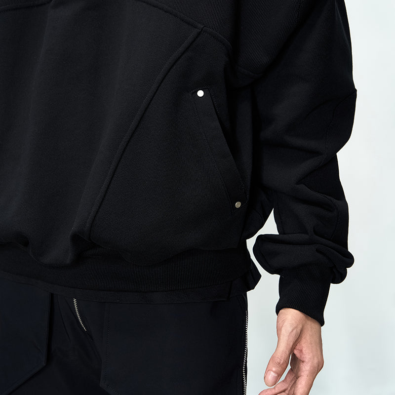 Threaded Half Zip-up Hoodie