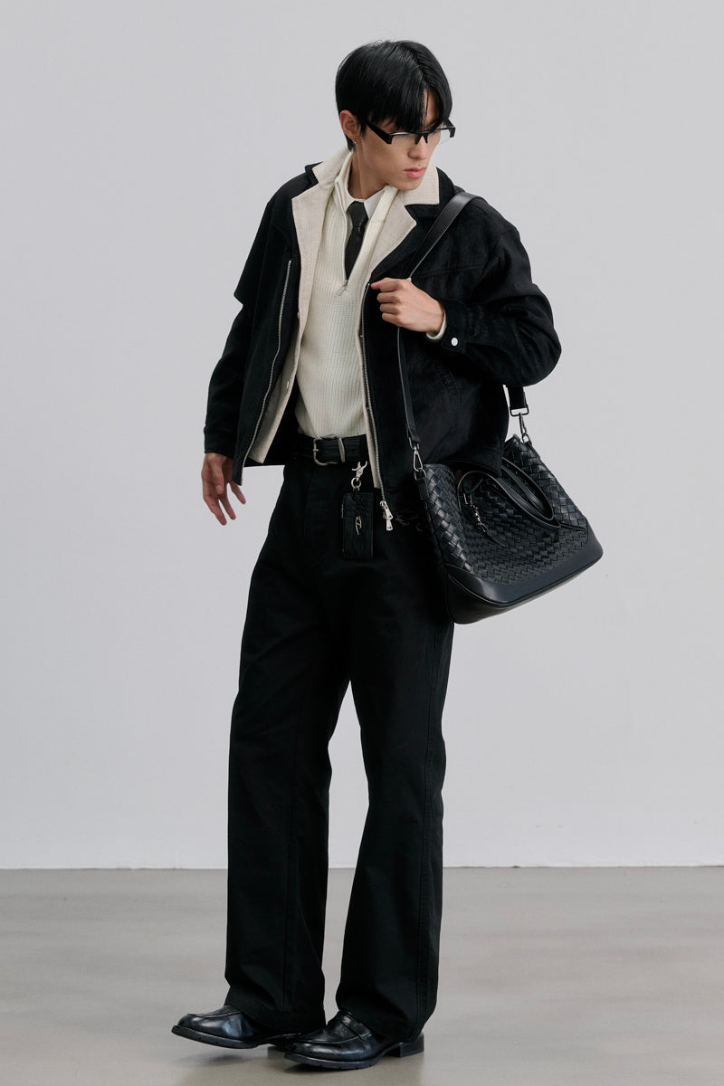 CATSSTAC Embroidered Straight-Leg Washed Work Pants
