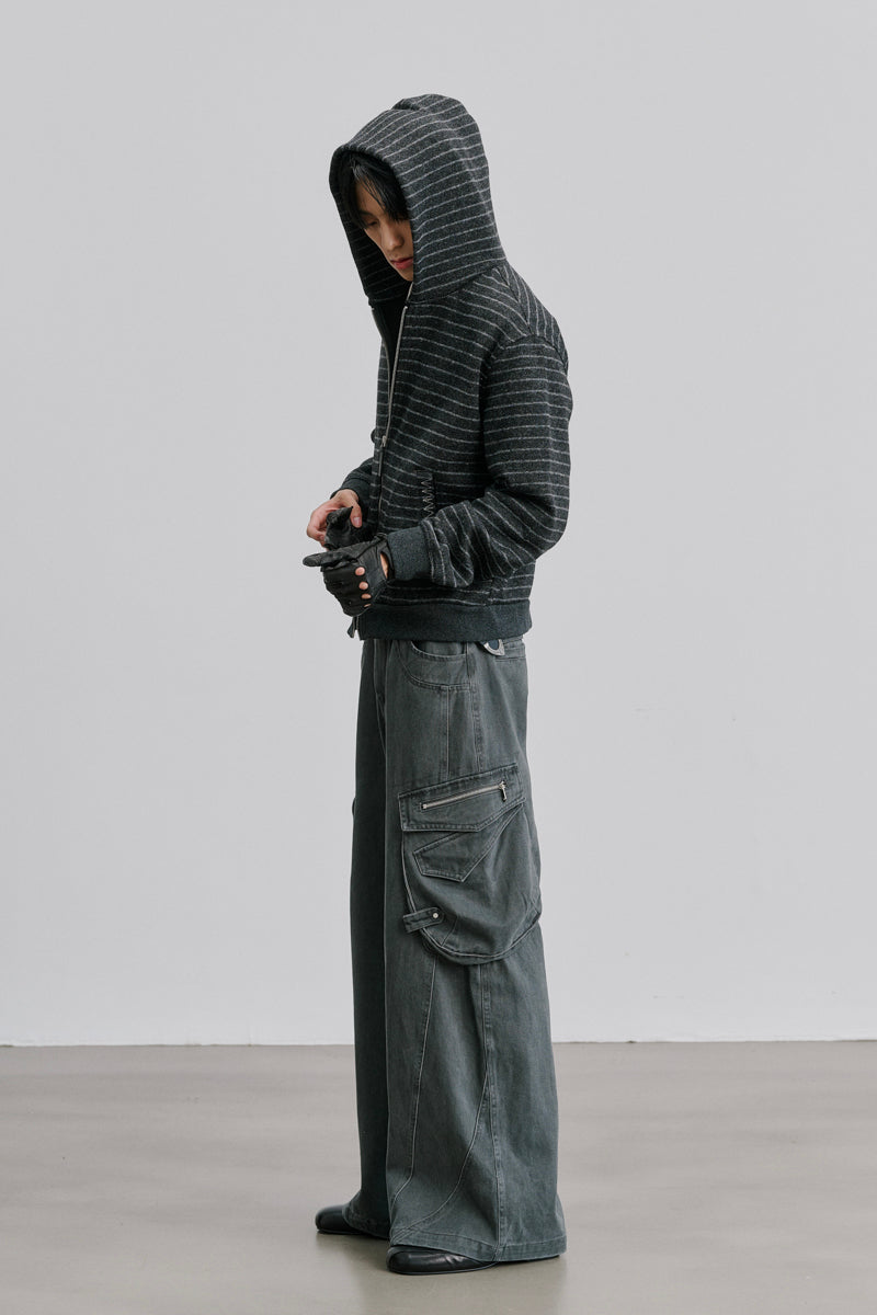 CATSSTAC Curved-seam cargo pants with side pockets