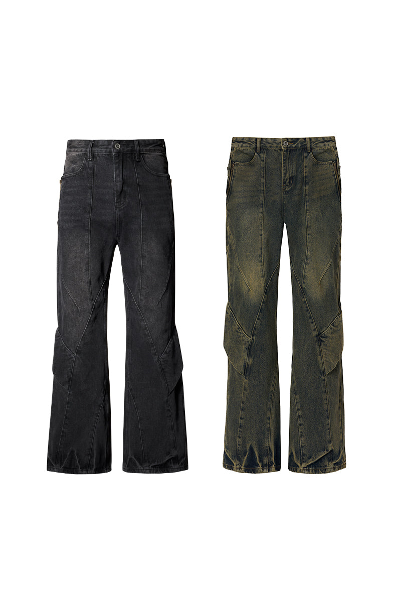 Distressed Agile Wide Leg Jeans