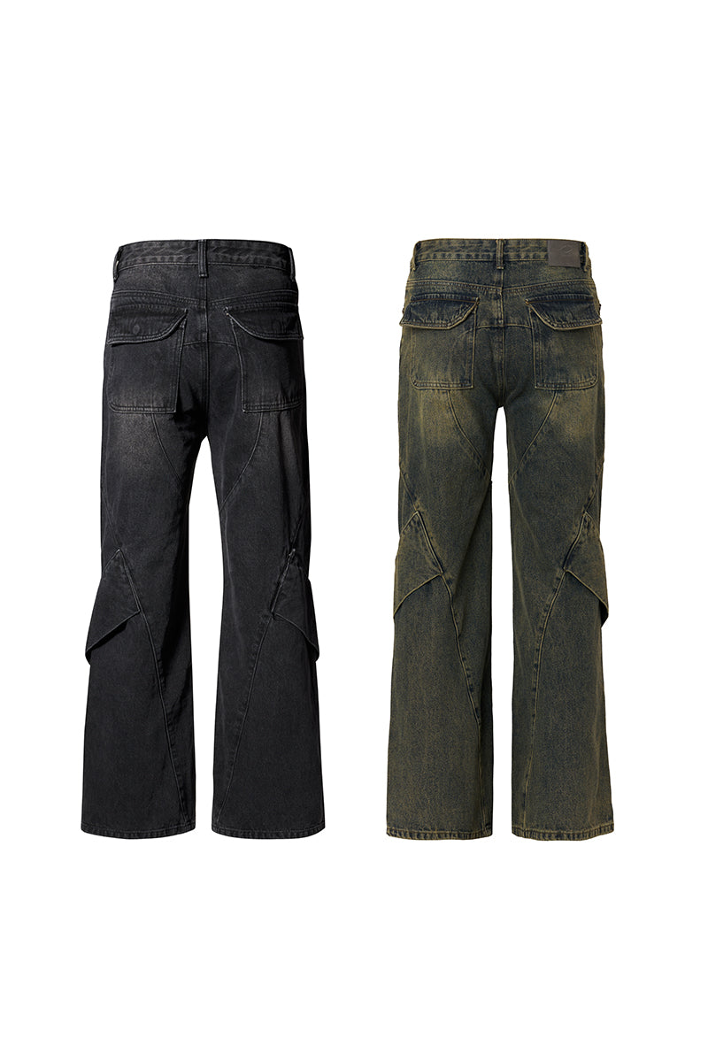 Distressed Agile Wide Leg Jeans