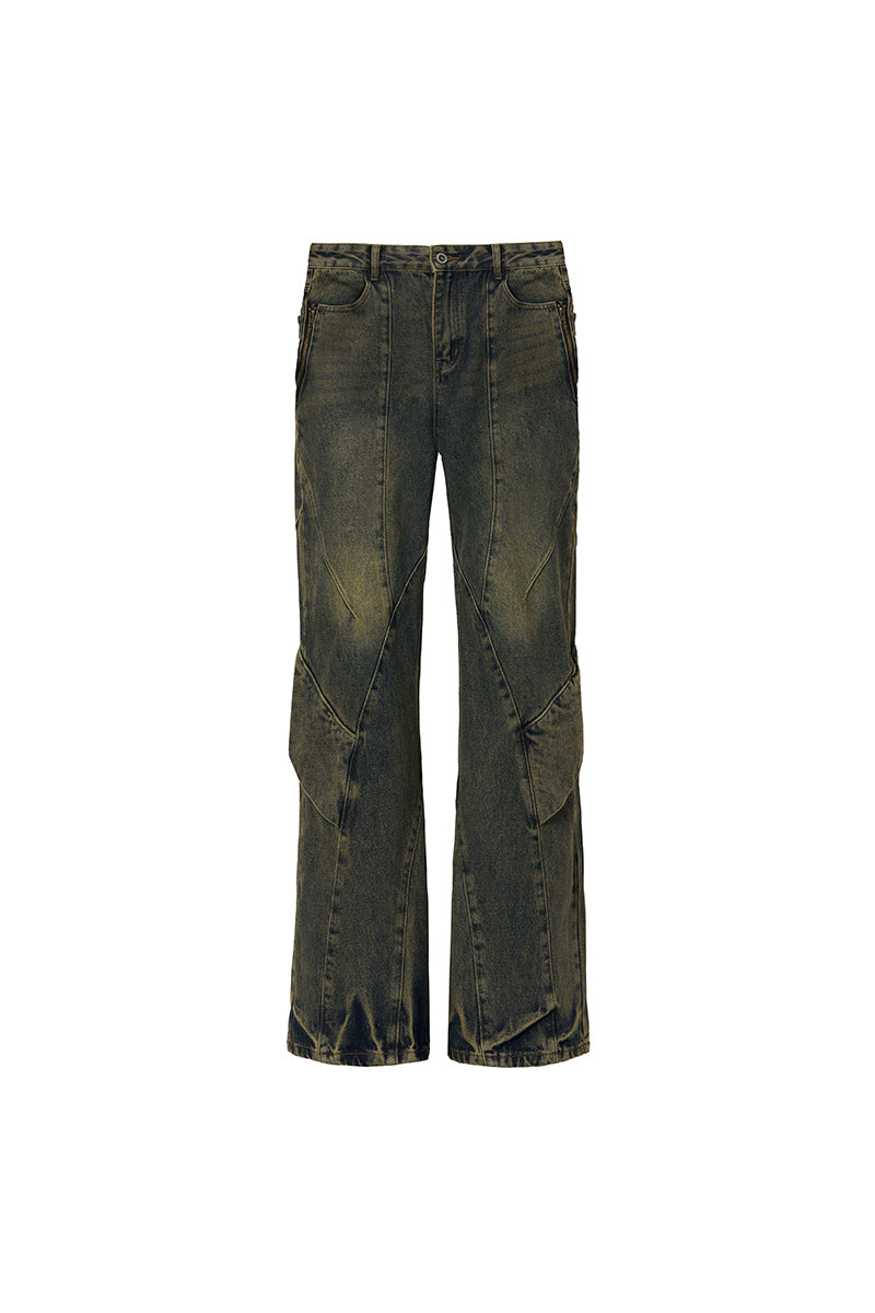 Distressed Agile Wide Leg Jeans