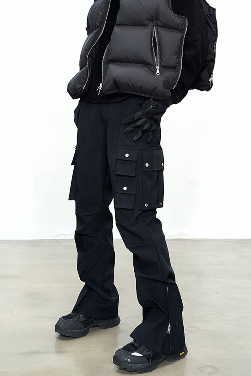 Multi-pockets Bullet Bootcut Pants